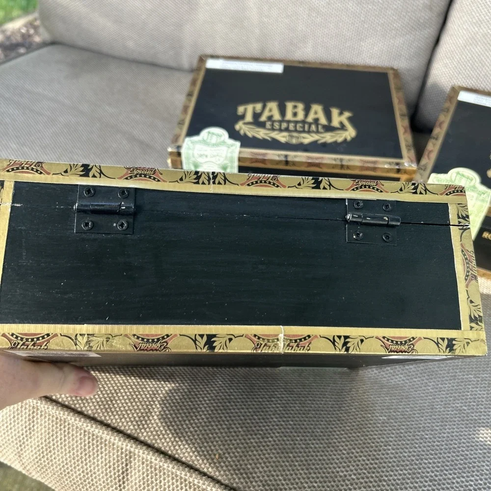 Lot Of 3 Tabak Especial by Drew Estate Empty Cigar Boxes Black & Gold